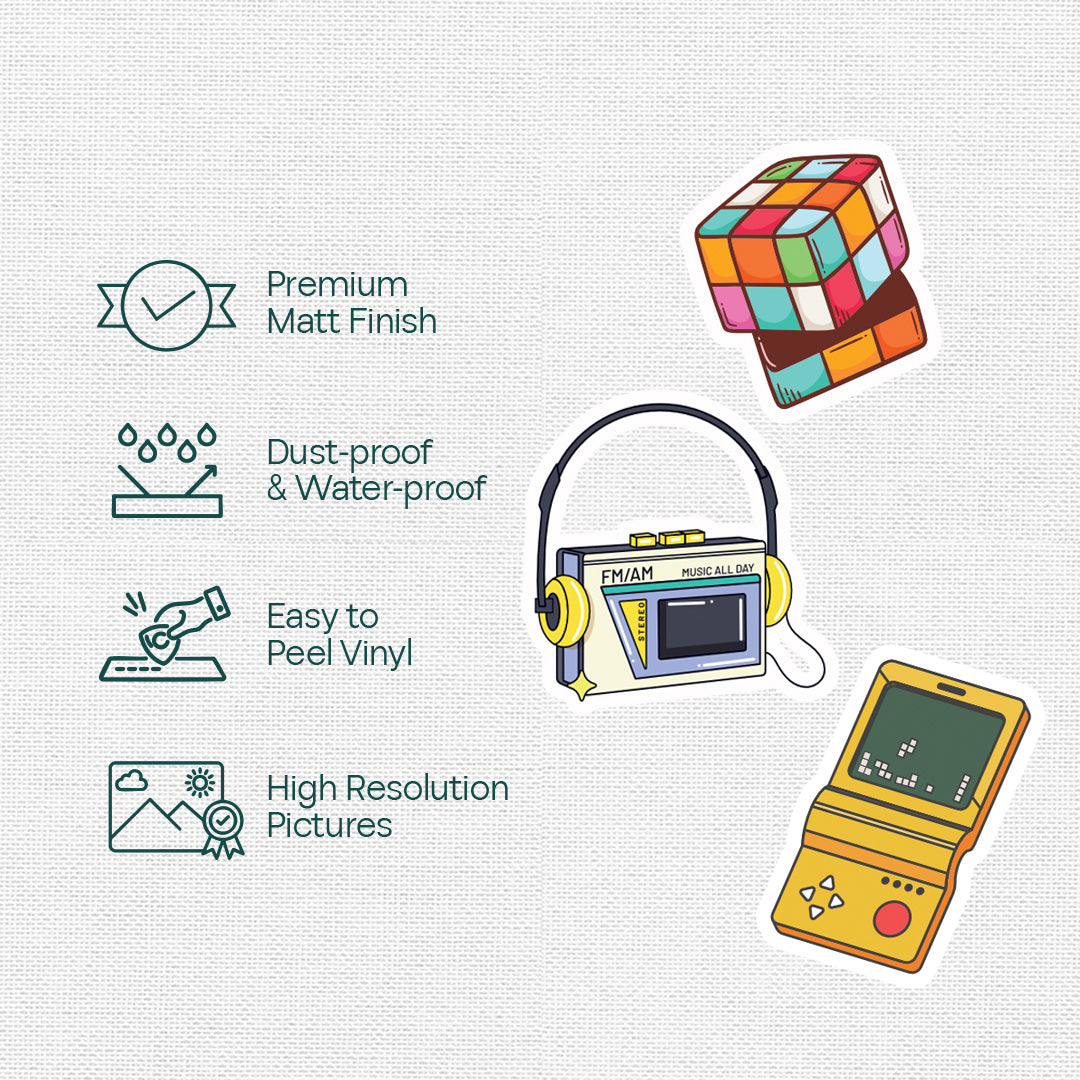 Retro Mode On! 15 Stickers Multipack