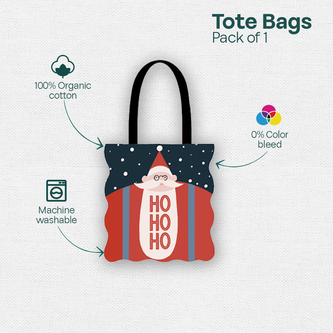 Chill Claus! Canvas Tote Bags, 100% Organic Cotton, Pack of 1