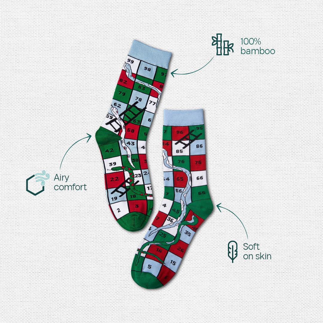Bloomrang! Unisex Crew Length Socks, 100% Bamboo, Gift Box of 4