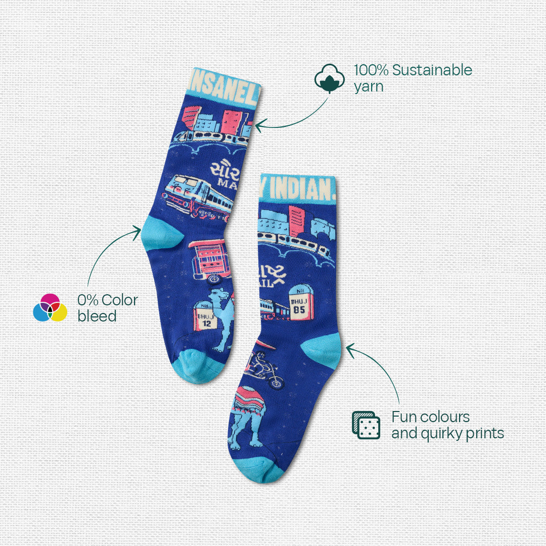Majjama Mood Box! Tin Gift Box, 6 Hankies + 3 Socks, 100% Organic Cotton, Box of 9