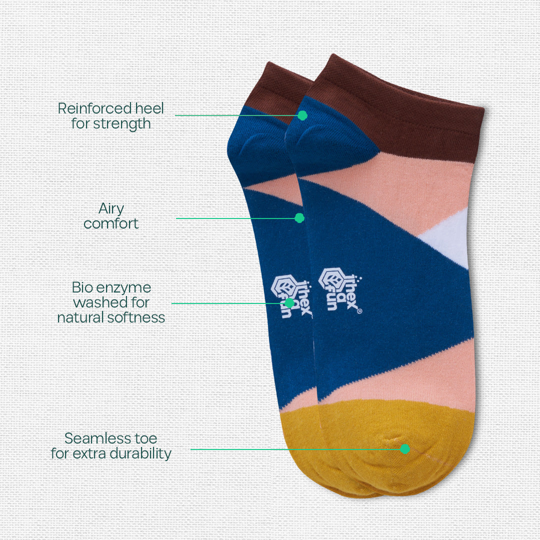 Bloomrang! Unisex Ankle Length Socks, 100% Organic Cotton, Gift Box of 4