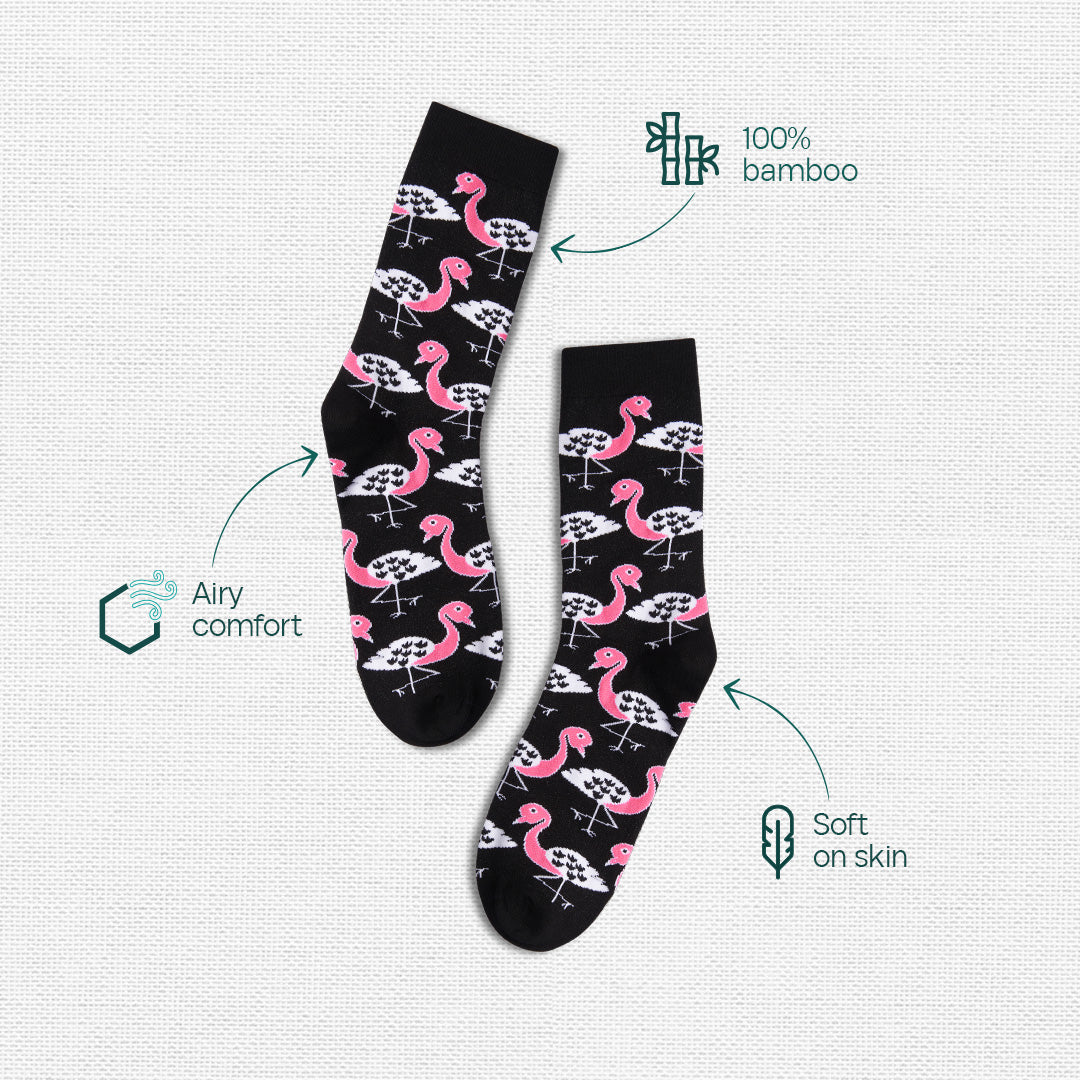 Banana Bunch! Unisex Crew Length Socks, 100% Bamboo, Gift Box of 8