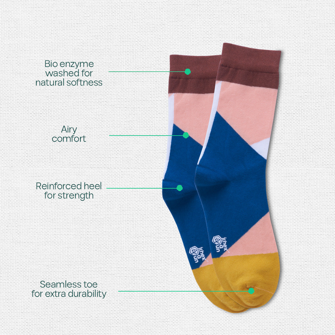 Bloomrang! Unisex Crew Length Socks, 100% Organic Cotton, Gift Box of 4