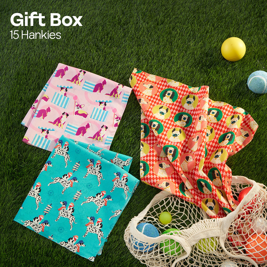 Banana Bunch! Unisex Hankies, 100% Organic Cotton, Gift Box of 15