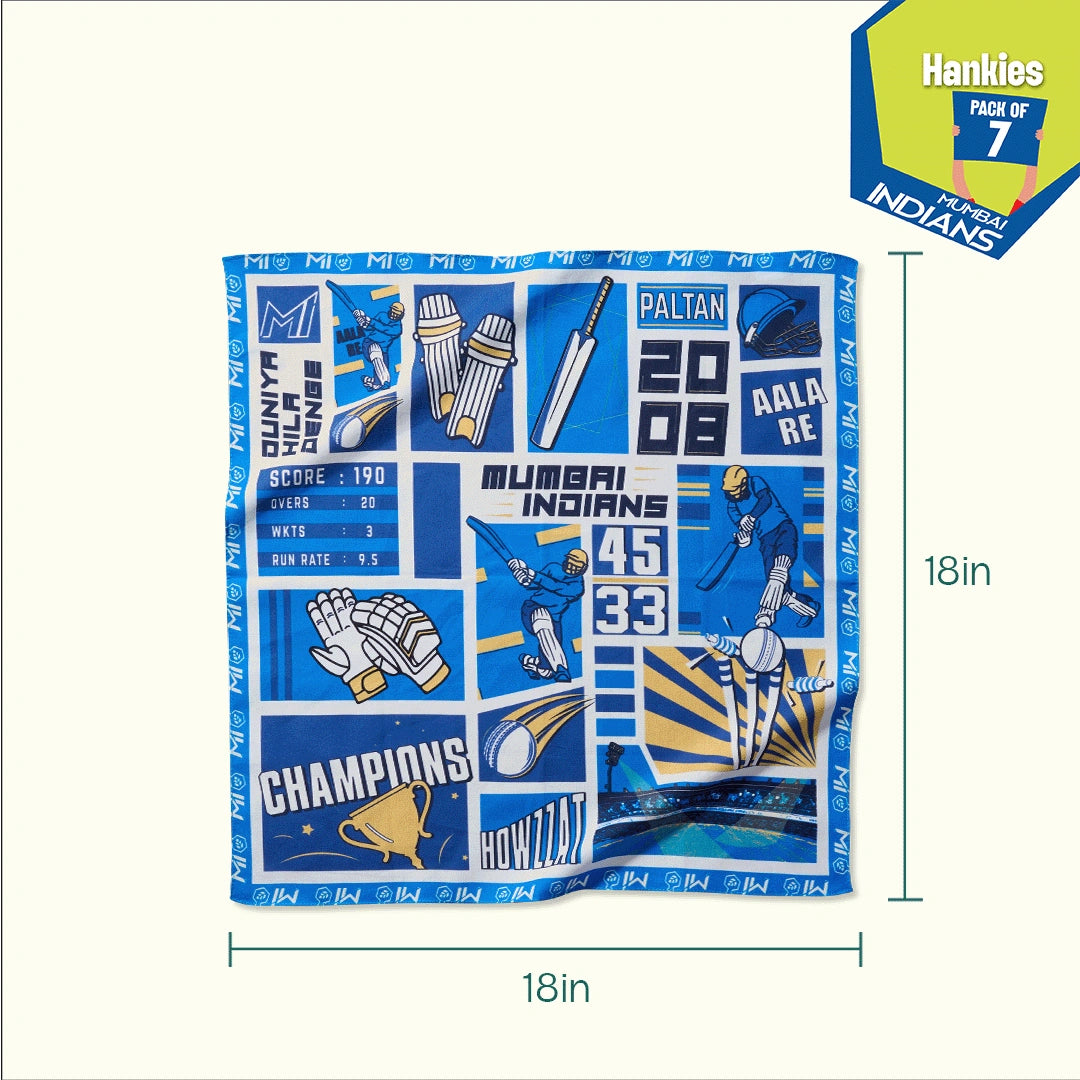 Match Day Mood! 100% Organic Cotton, Unisex Hankies, Pack of 7