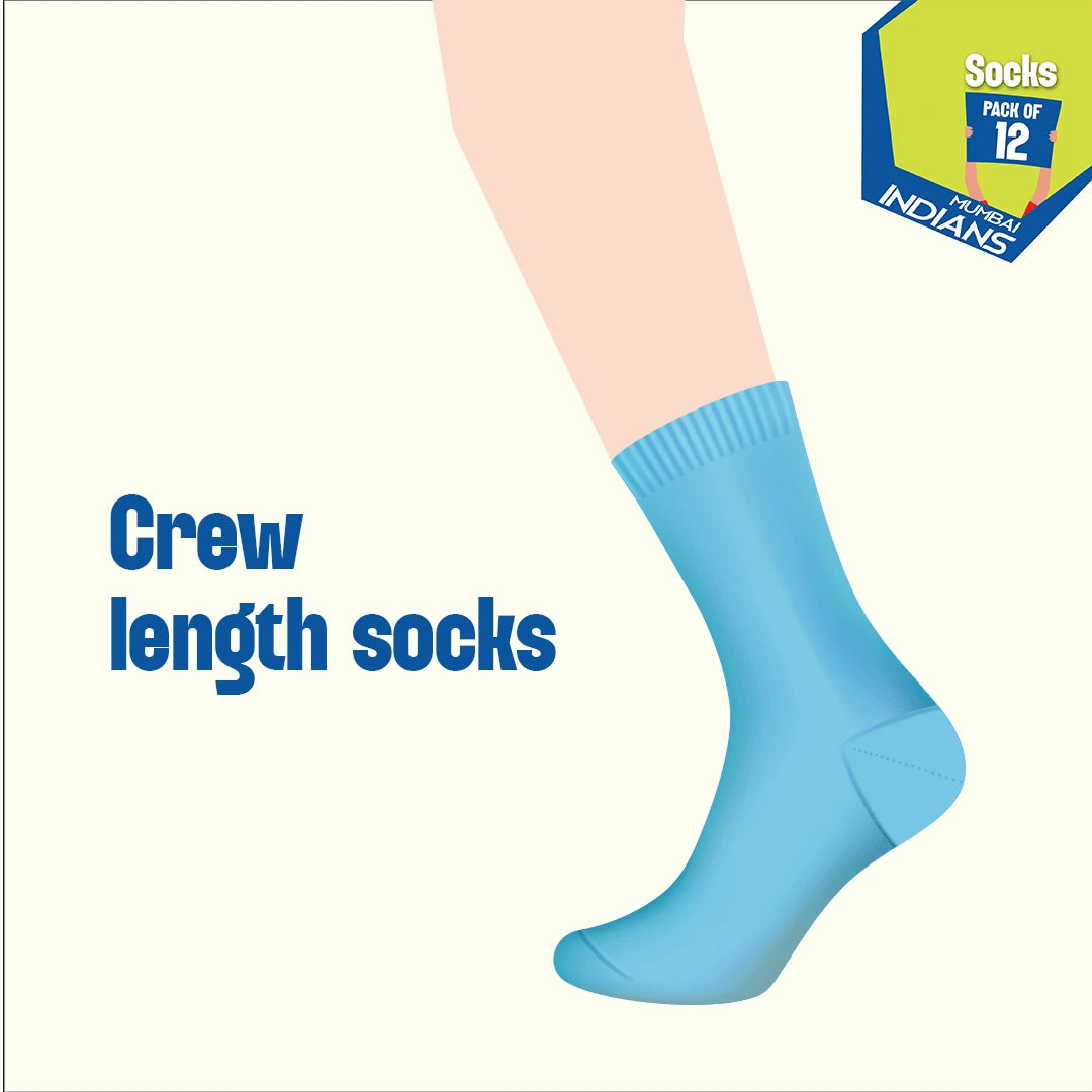 Paltan Certified! Unisex Socks, 100% Bamboo, Crew Length, Pack of 12
