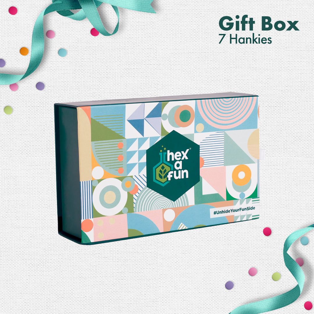 G.O.A.T! Gift Of All Times! Unisex Hankies, 100% Organic Cotton, Gift Box of 7