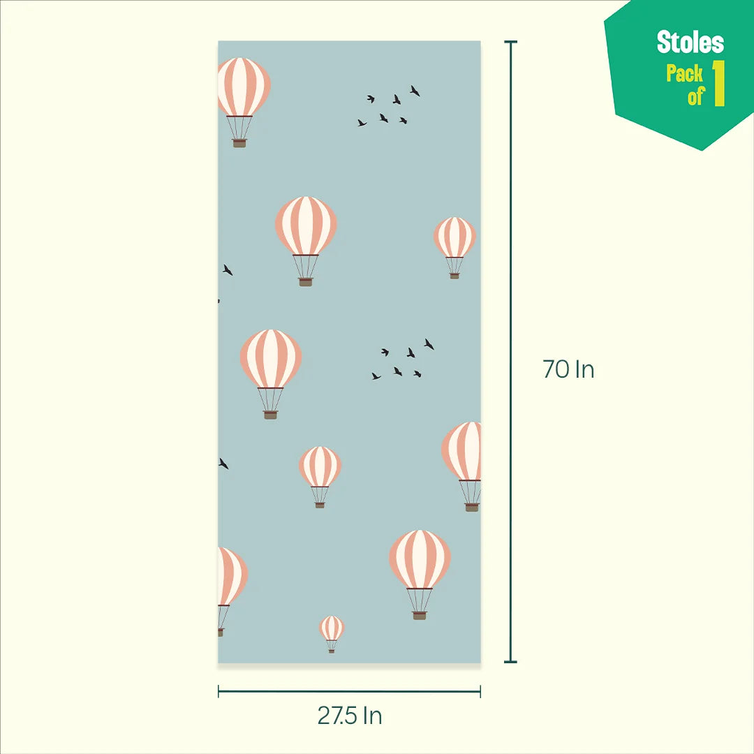 BTW! Balloon The Way! Women's Stole, 100% Organic Cotton, Pack of 1