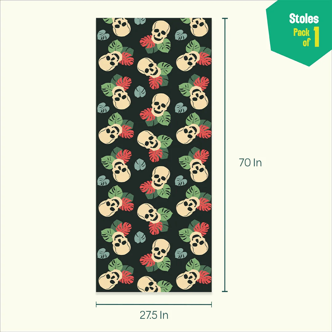 Skull Eye-candy! Women's Stole, 100% Organic Cotton, Pack of 1