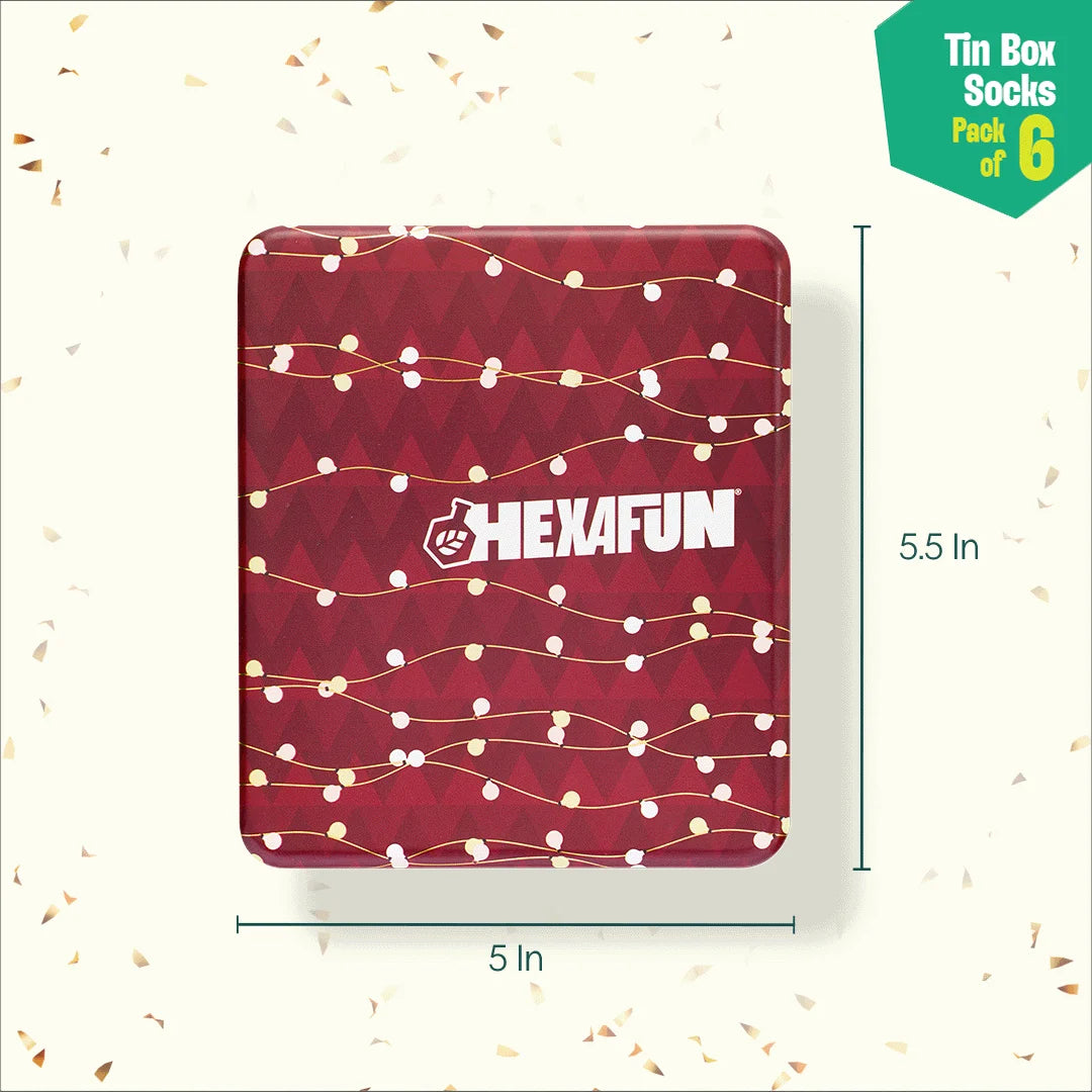 Starry Light! Tin Gift Box, Unisex Crew Length Socks, 100% Bamboo, Gift Box of 06