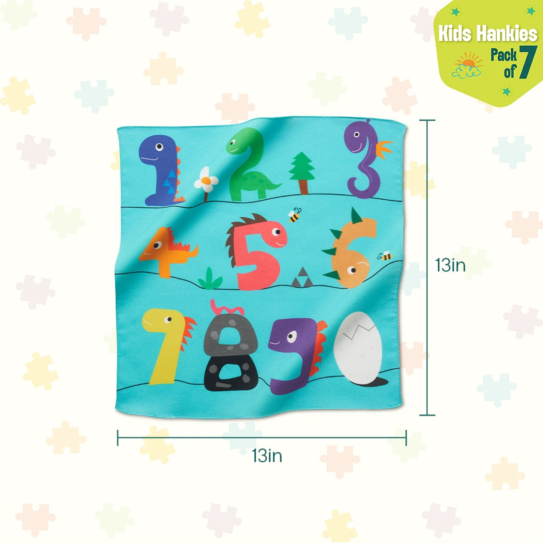 Champ-fun Zone! Unisex Kid's Hankies, 100% Organic Cotton, Pack of 7