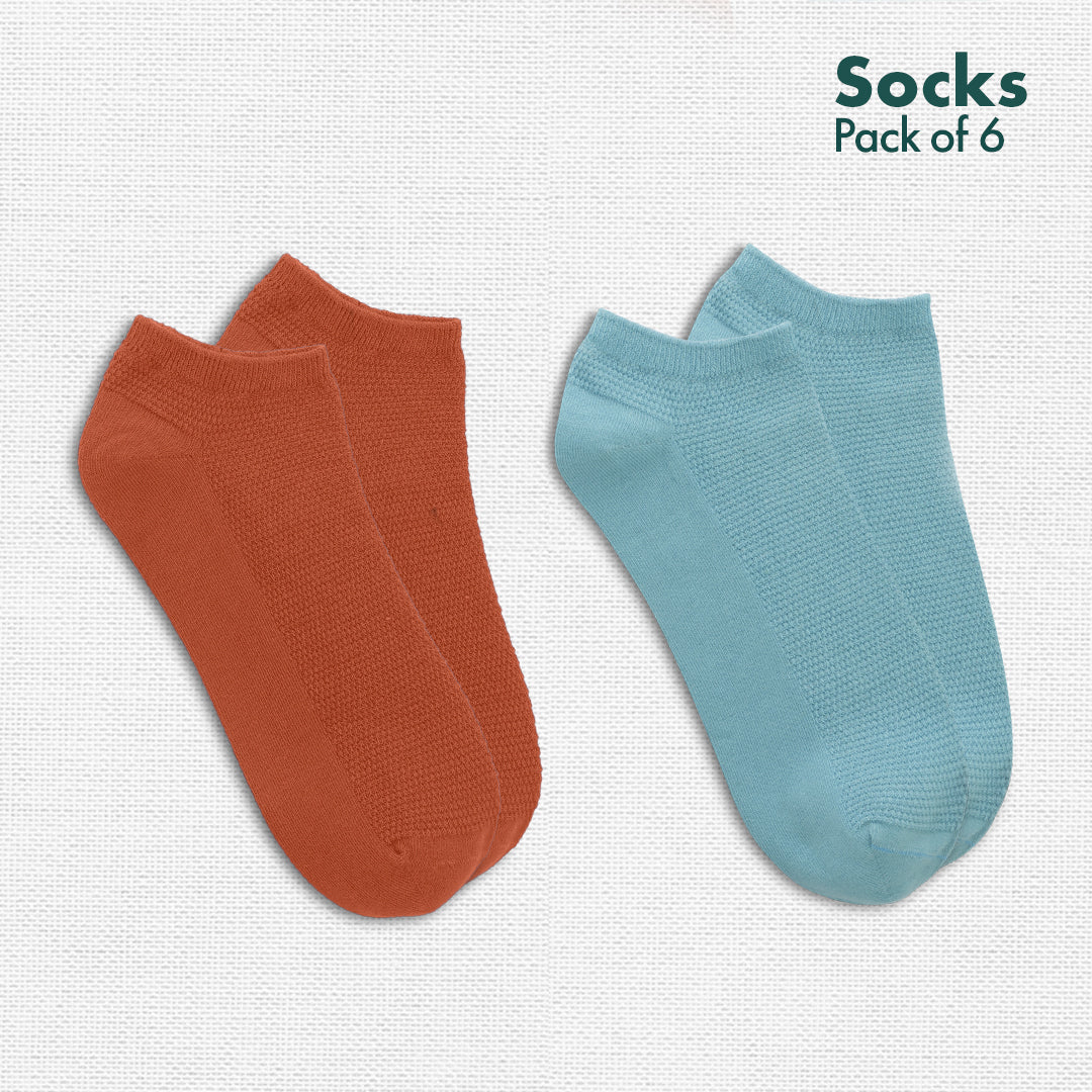 Sugar Crush! Unisex Socks, 100% Organic Cotton, Ankle Length, Pack of 6
