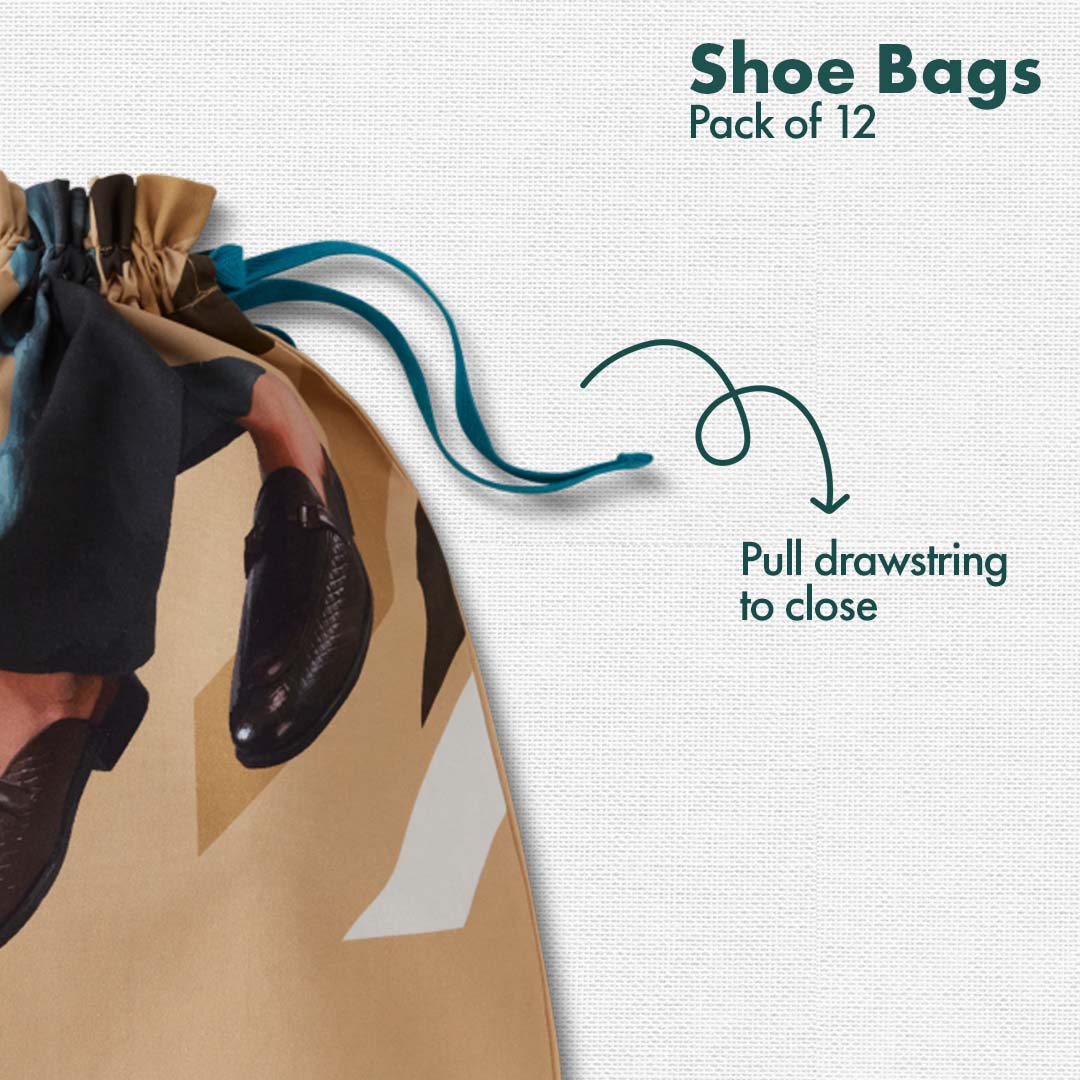 Big Bag Theory! Men's & Women's Shoe Bags, 100% Organic Cotton, Pack of 12