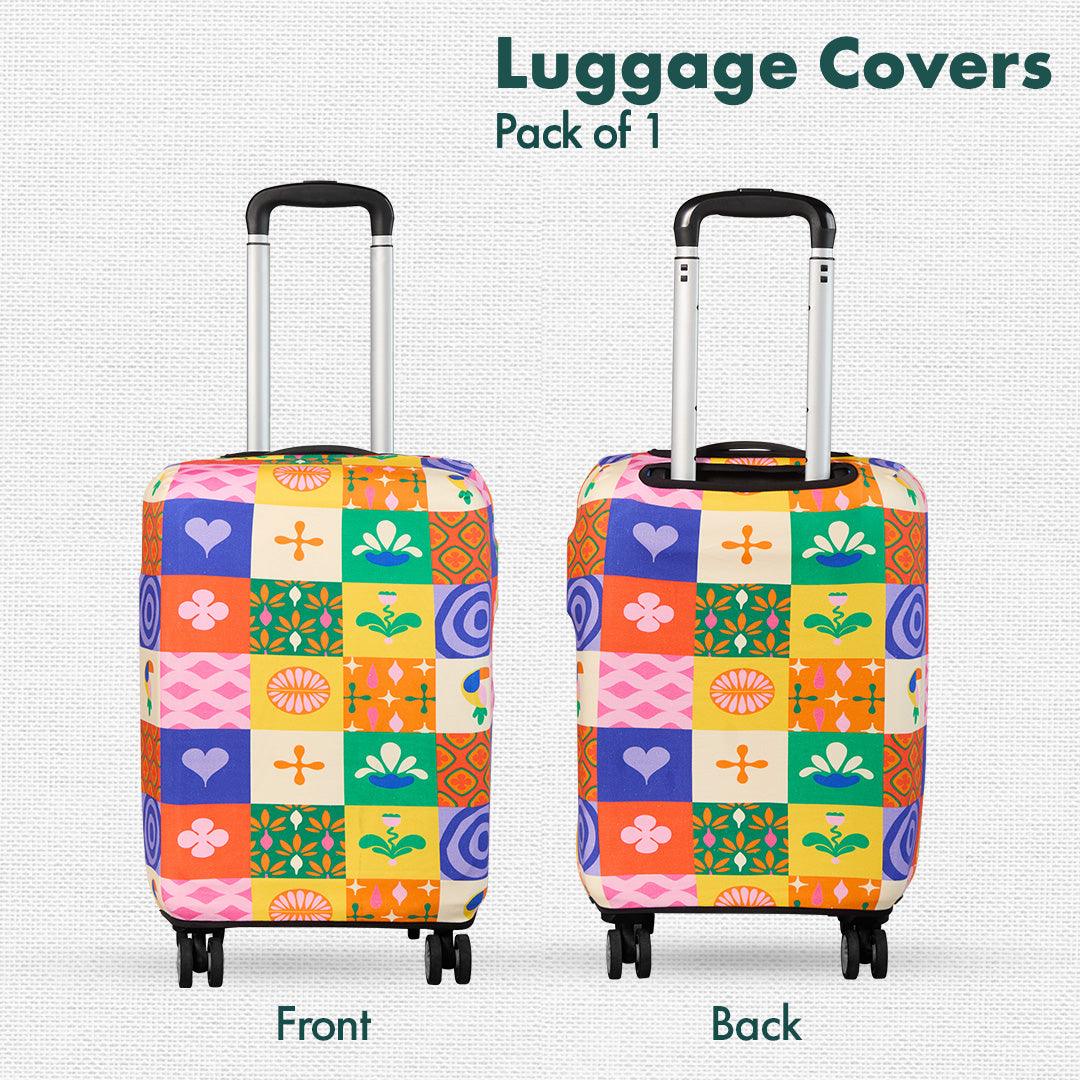 Abstract-ology! Luggage Cover, 100% Organic Cotton Lycra, Small Size, Pack of 1