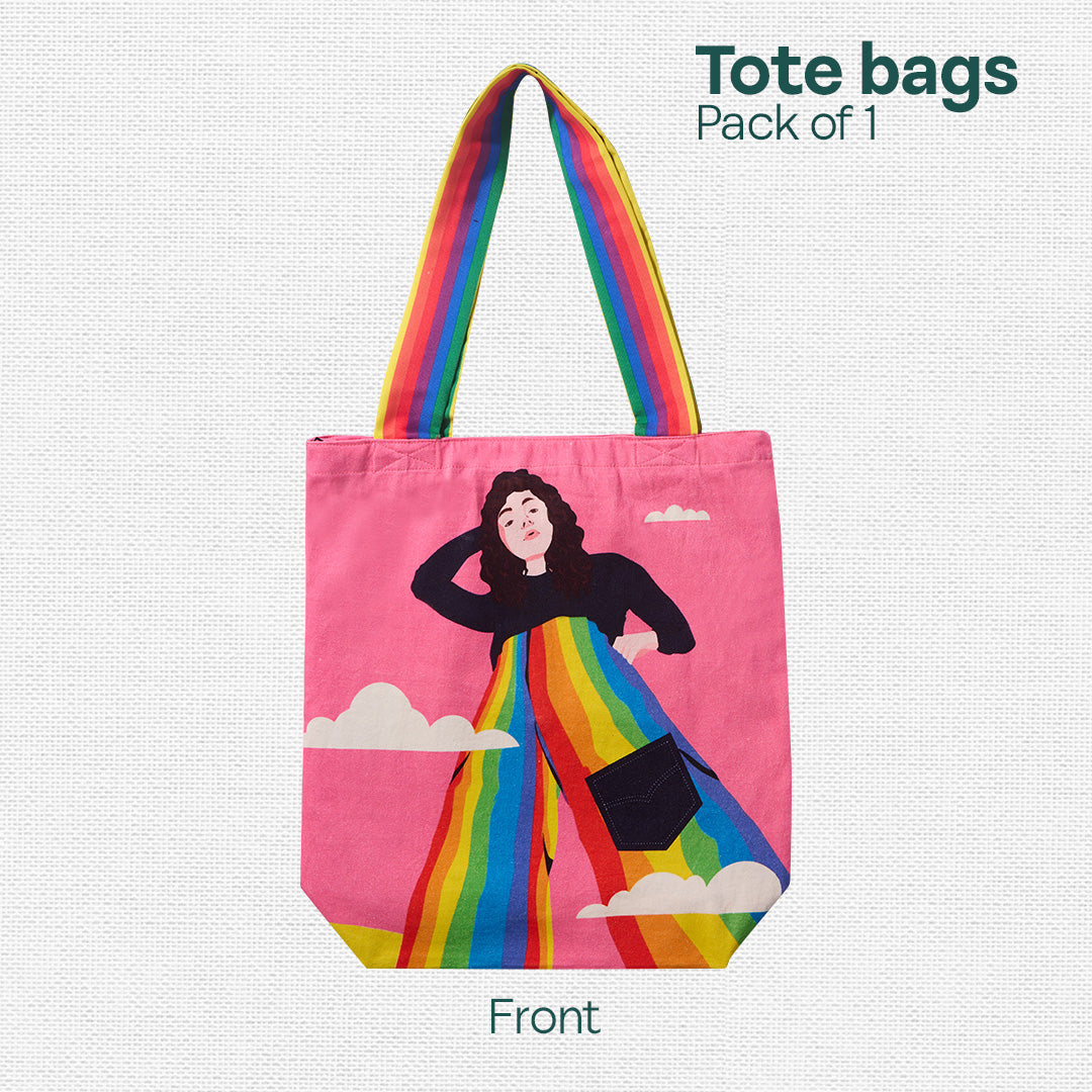 Stand Proud! Canvas Tote Bags, 100% Organic Cotton, Pack of 1