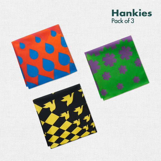 Law Of Abstract! Unisex Hankies, 100% Organic Cotton, Pack of 3