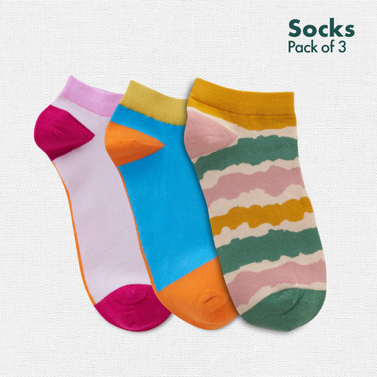 OG! Orange Gangster! Unisex Socks, 100% Organic Cotton, Ankle Length, Pack of 3