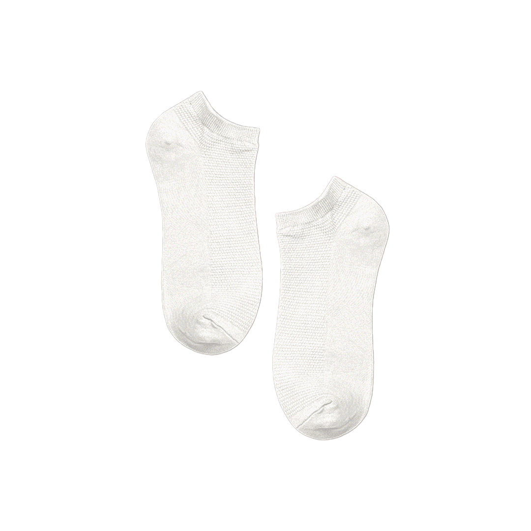 Milky White! Unisex Socks, 100% Cotton, Ankle Length, Pack of 1