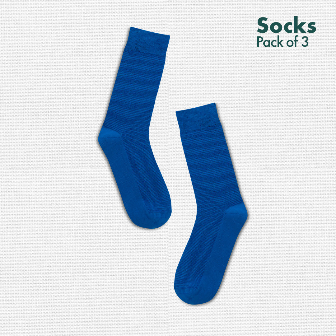 Sky-light! Unisex Socks, 100% Organic Cotton, Crew Length, Pack of 3