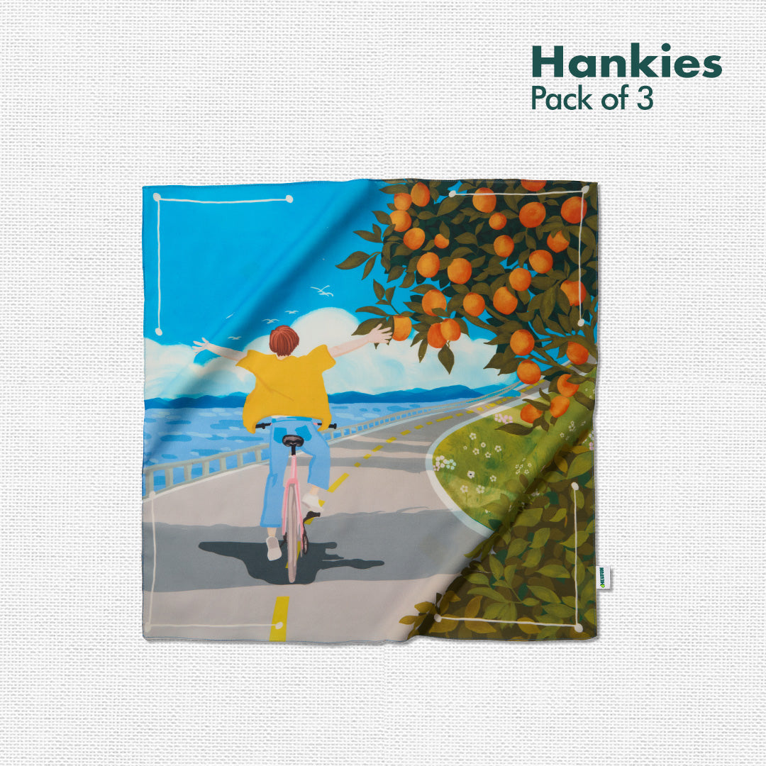 Tan Lines! Unisex Hankies, 100% Organic Cotton, Pack of 3