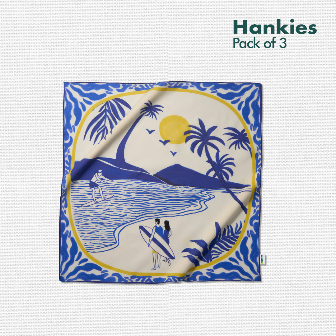 Tan Lines! Unisex Hankies, 100% Organic Cotton, Pack of 3