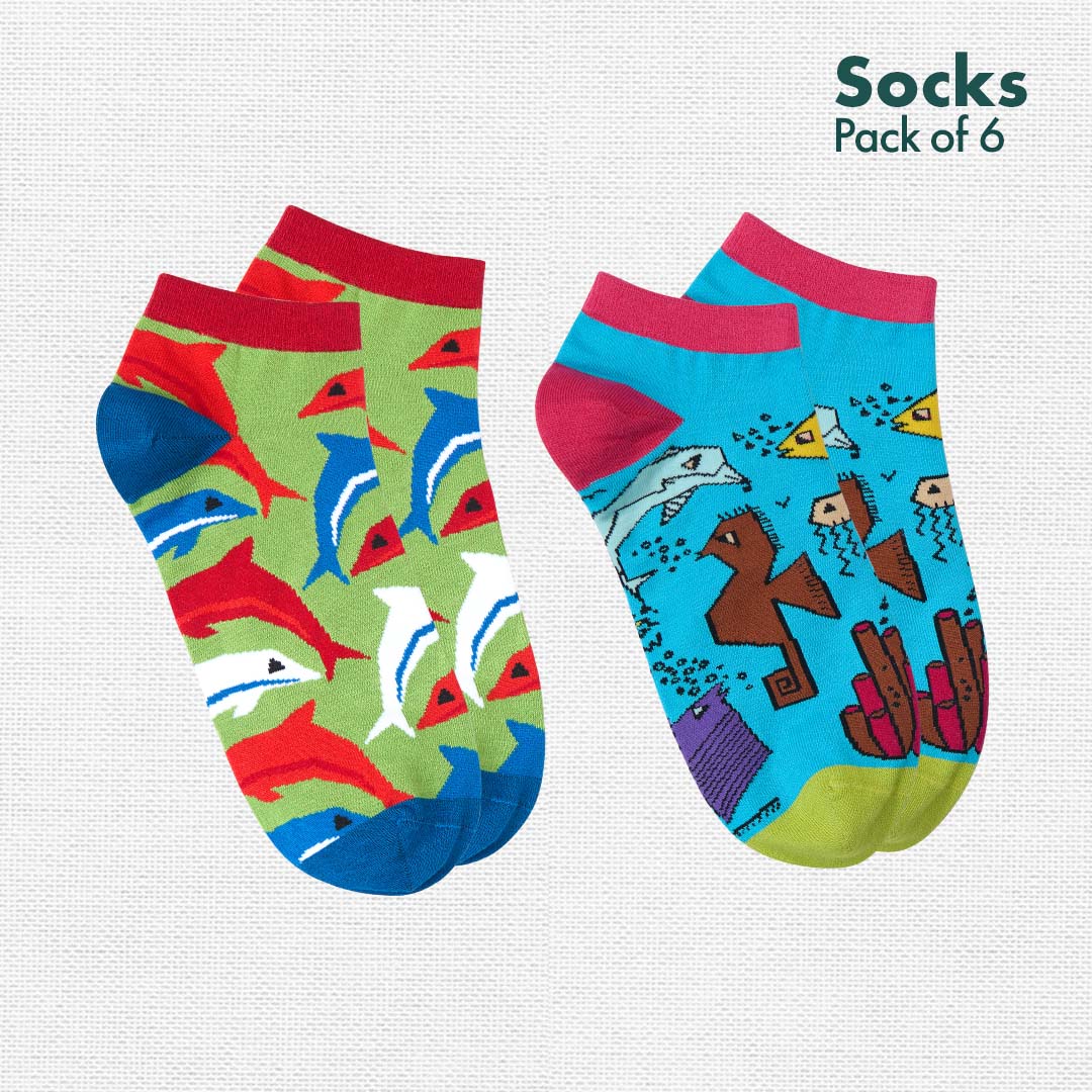 Strike A Pose! Unisex Socks, 100% Bamboo, Ankle Length, Pack of 6