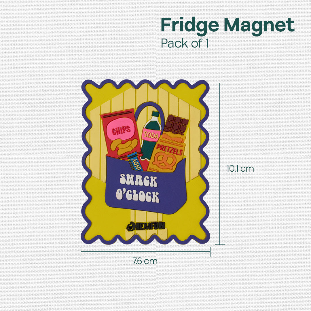 Snack O’ Clock! Fridge Magnets, Pack of 1