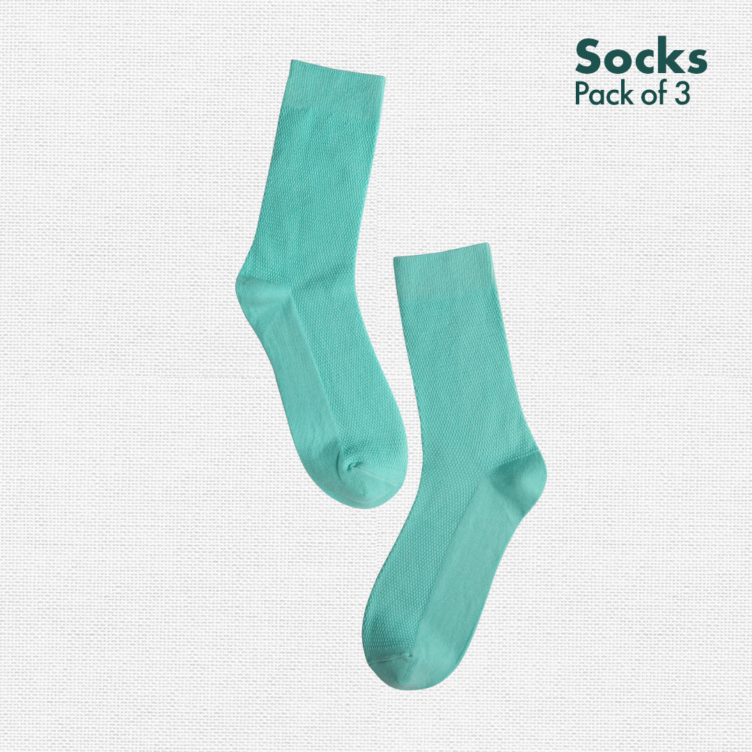 Sky-light! Unisex Socks, 100% Organic Cotton, Crew Length, Pack of 3