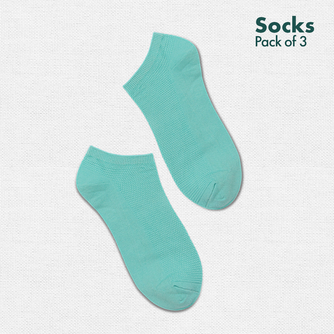 Flying Colors! Unisex Socks, 100% Organic Cotton, Ankle Length, Pack of 3