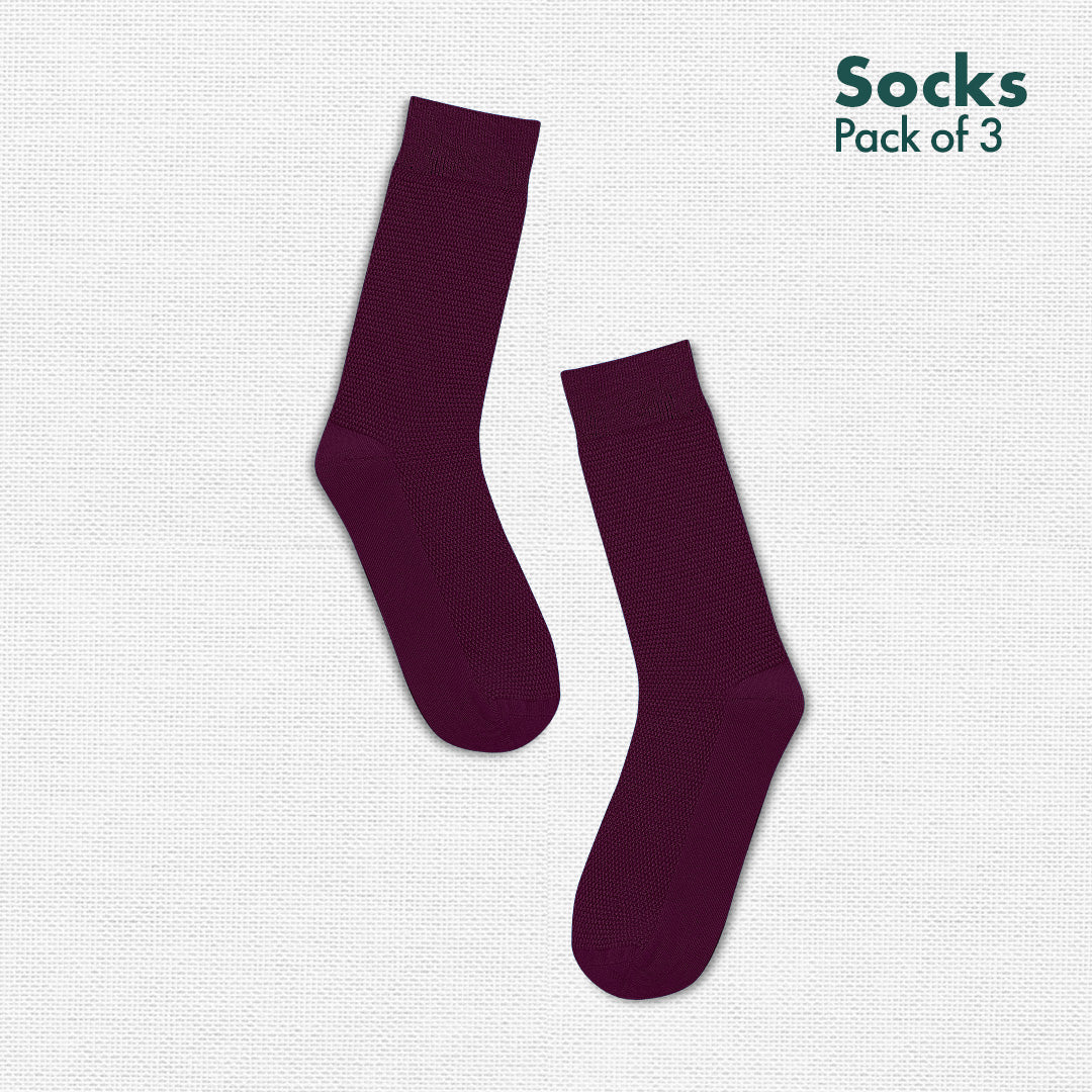 Flying Colors! Unisex Socks, 100% Organic Cotton, Crew Length, Pack of 3