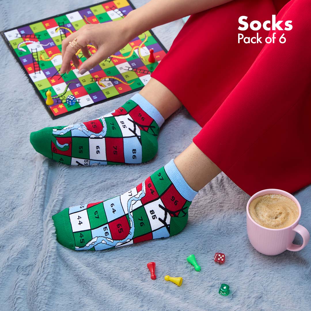 Strike A Pose! Unisex Socks, 100% Bamboo, Ankle Length, Pack of 6