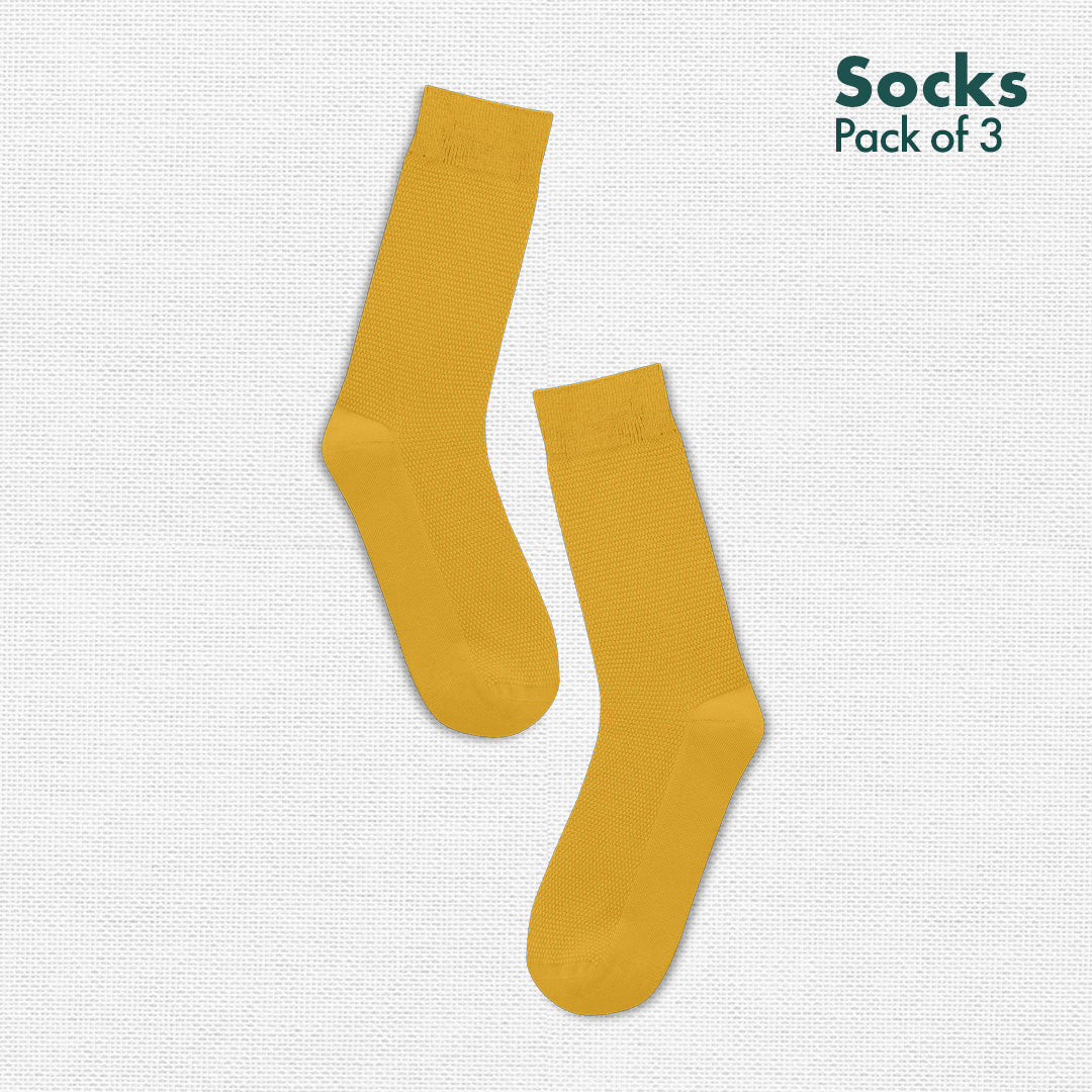 Sky-light! Unisex Socks, 100% Organic Cotton, Crew Length, Pack of 3