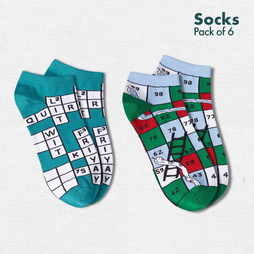 Strike A Pose! Unisex Socks, 100% Bamboo, Ankle Length, Pack of 6