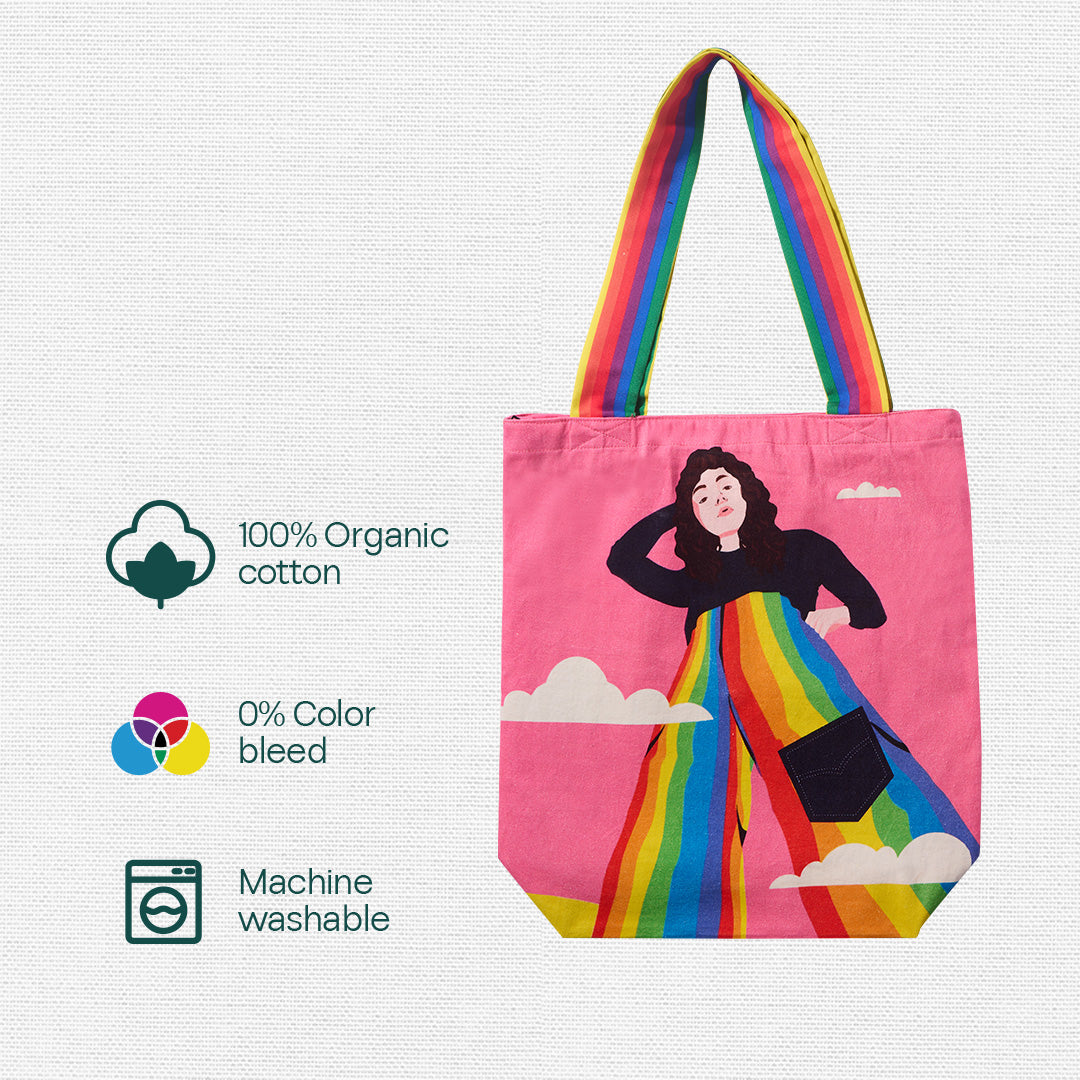Stand Proud! Canvas Tote Bags, 100% Organic Cotton, Pack of 1