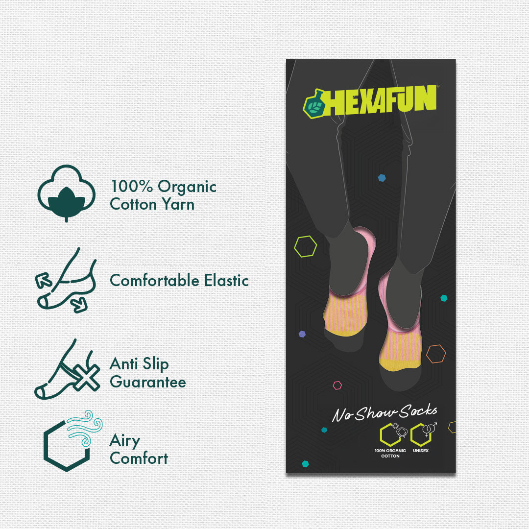 Block-rage! Unisex Socks, 100% Organic Cotton, No Show, Pack of 3