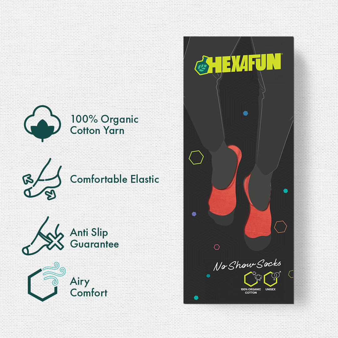 Vibe Check! Unisex Socks, 100% Organic Cotton, No Show, Pack of 6