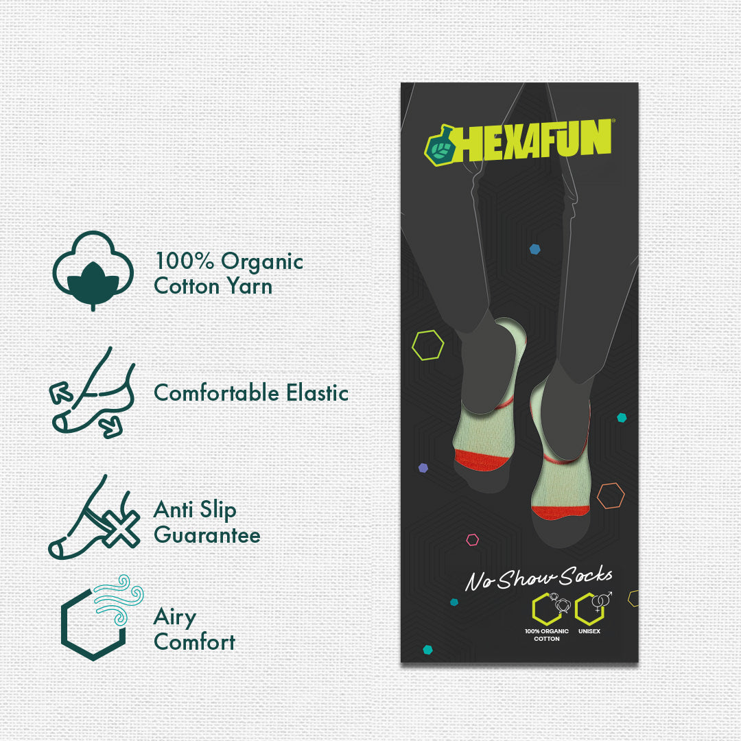 Abstract-lutely 1.0! Unisex Socks, 100% Organic Cotton, No Show, Pack of 3