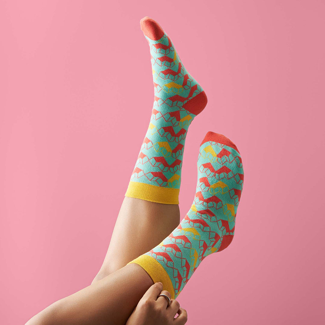 My Sock Drawer! Series 1! Unisex Socks, 100% Organic Cotton, Crew Length, Pack of 15 + Free Tin Box