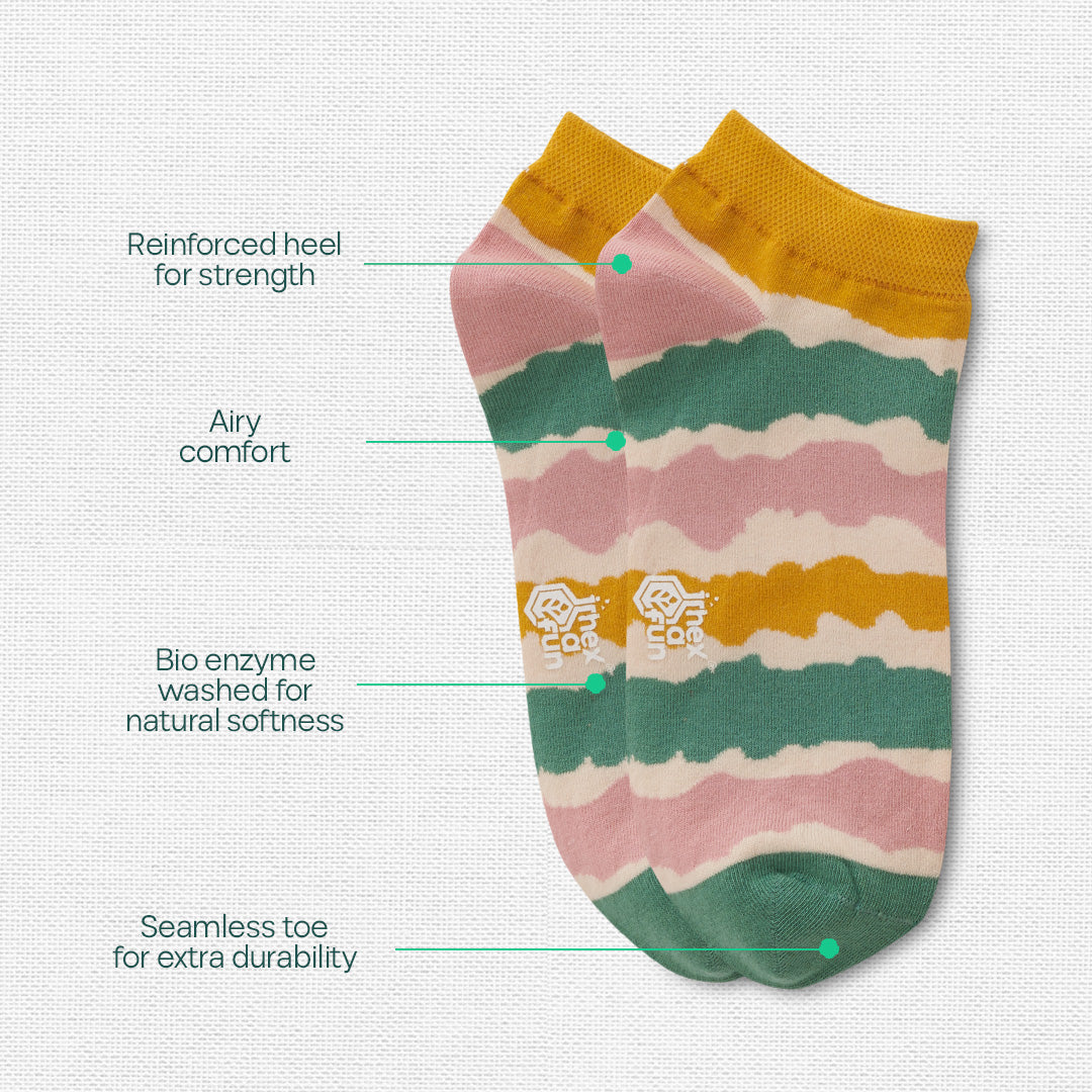 Tango! Unisex Socks, 100% Organic Cotton, Ankle Length, Pack of 3