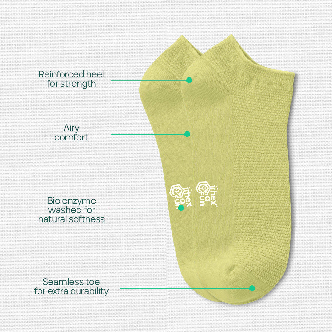 Dusky Dawn! Unisex Socks, 100% Organic Cotton, Ankle Length, Pack of 3