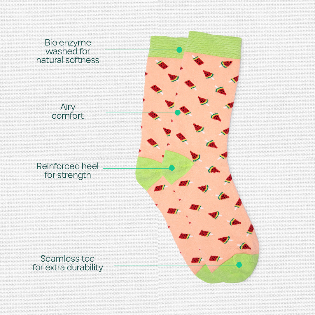 Guac 'n' roll! Unisex Socks, 100% Organic Cotton, Crew Length, Pack of 3