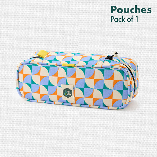 Retro Pixel, Storage Pouches, 100% Organic Cotton, Medium Size, Pack of 1