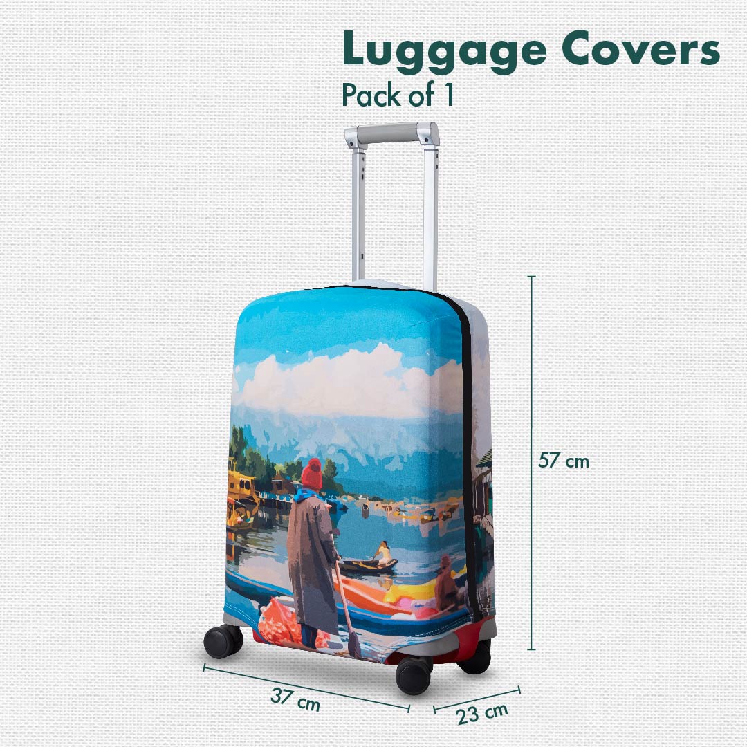 Kashmir Calling! Luggage Cover, 100% Organic Cotton Lycra, Small Size, Pack of 1