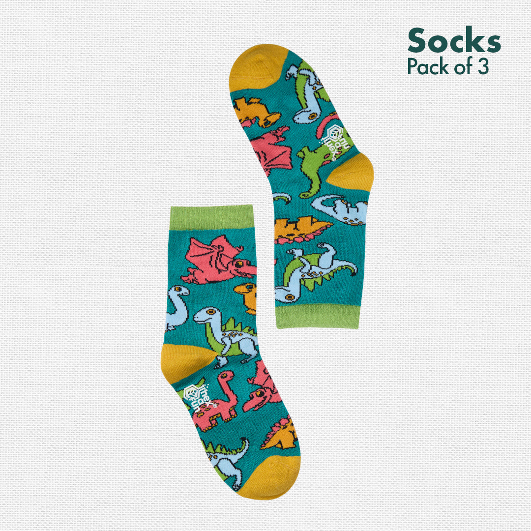 Dragon Tales! Unisex Kid's Socks, 100% Bamboo, Crew Length, Pack of 3