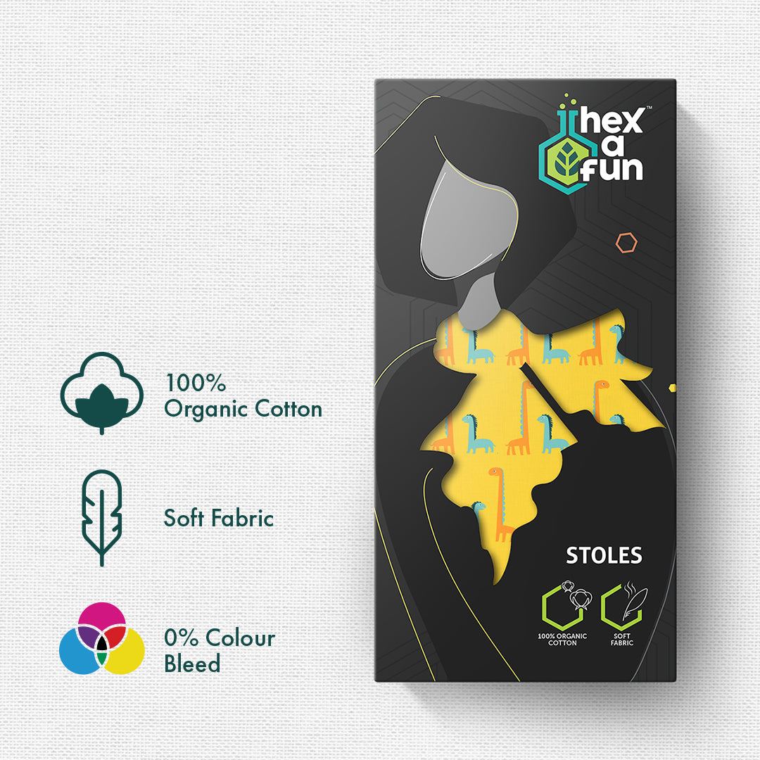 DND! Do Not Dino Me! Women's Stole, 100% Organic Cotton, Pack of 1