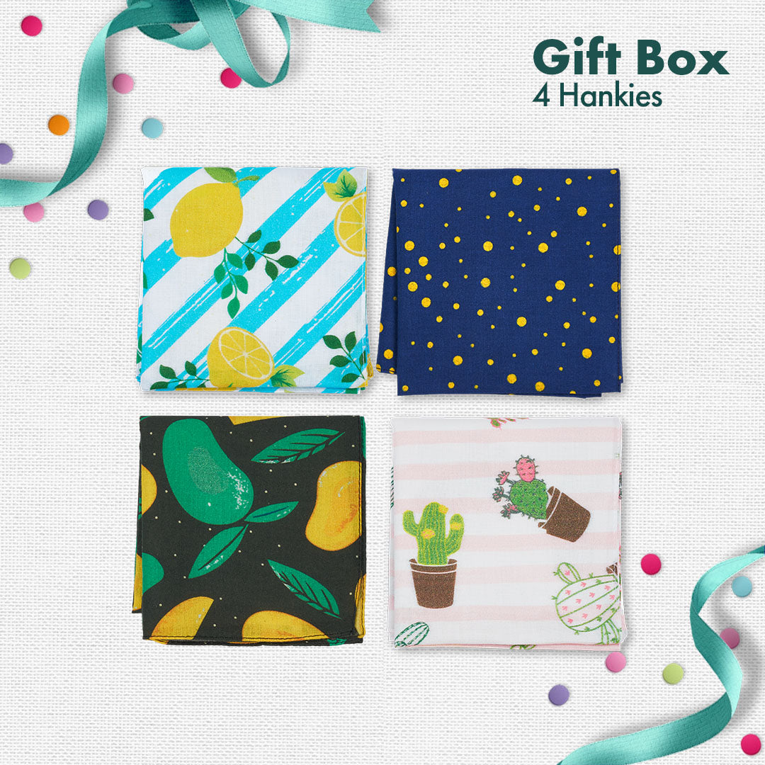SMS! Sibling Messenger Service! Unisex Hankies, 100% Organic Cotton, Gift Box of 4