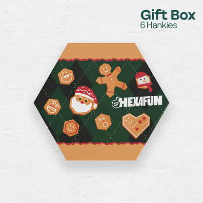 Ginger Bread! Unisex Hankies, 100% Organic Cotton, Gift Box of 6