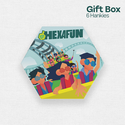 Cheer Thrills! Unisex Hankies, 100% Organic Cotton, Gift Box of 6