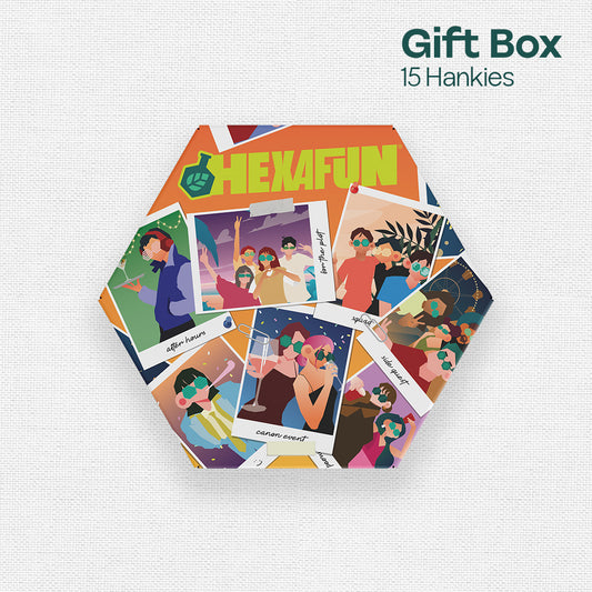Time Capsule! Unisex Hankies, 100% Organic Cotton, Gift Box of 15