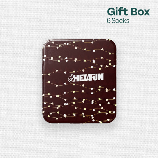 Glitterin'! Tin Gift Box, Unisex Crew Length, 100% Organic Cotton, Box Of 06